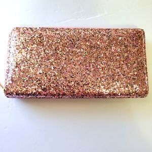 NEW Women's Pink Glitter Accordian Wallet